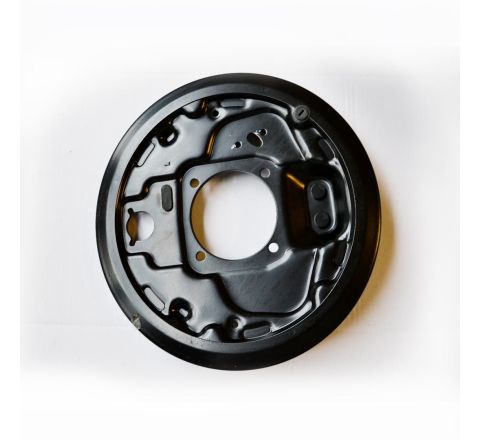 REAR BRAKE DRUM BACKING PLATE L/H (GENUINE)